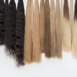 multiple hair extensions lined up