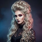a_woman_with_halloween_make_up_and_russian_hair_extensions